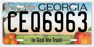 GA license plate CEQ6963