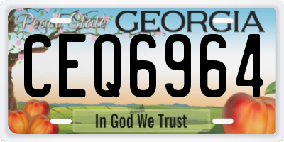 GA license plate CEQ6964