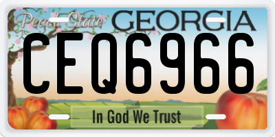GA license plate CEQ6966