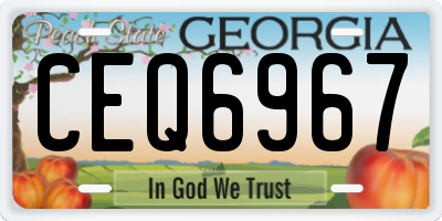 GA license plate CEQ6967
