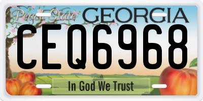GA license plate CEQ6968