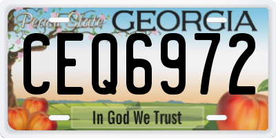 GA license plate CEQ6972