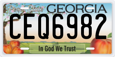 GA license plate CEQ6982