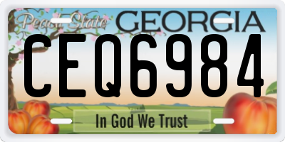 GA license plate CEQ6984