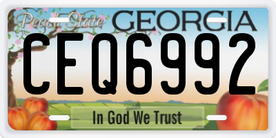 GA license plate CEQ6992
