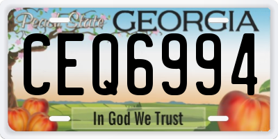 GA license plate CEQ6994