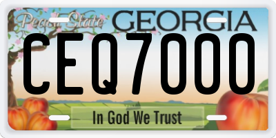 GA license plate CEQ7000