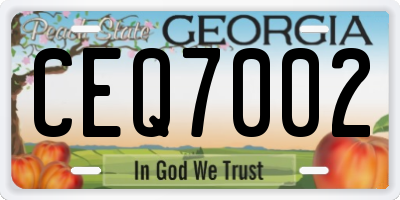 GA license plate CEQ7002