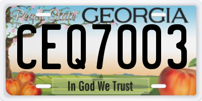 GA license plate CEQ7003