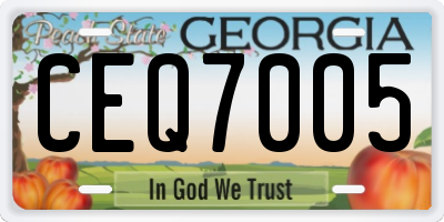 GA license plate CEQ7005