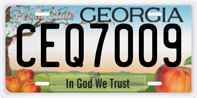 GA license plate CEQ7009
