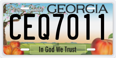 GA license plate CEQ7011
