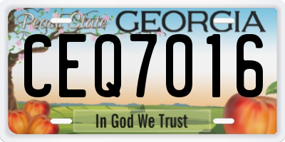 GA license plate CEQ7016