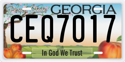 GA license plate CEQ7017