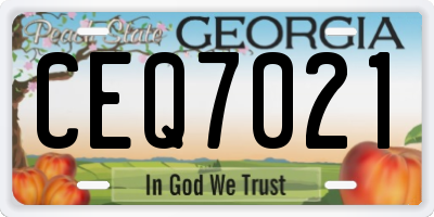 GA license plate CEQ7021