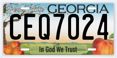 GA license plate CEQ7024