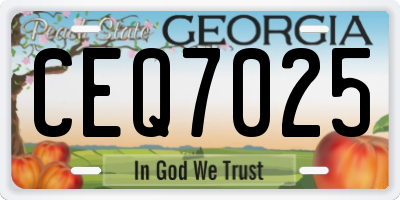 GA license plate CEQ7025