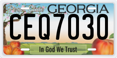 GA license plate CEQ7030