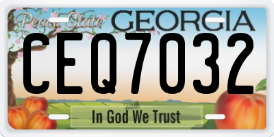 GA license plate CEQ7032