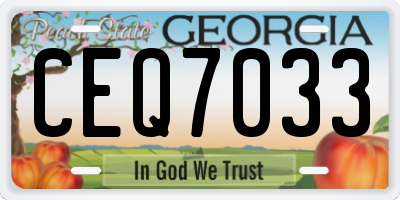 GA license plate CEQ7033