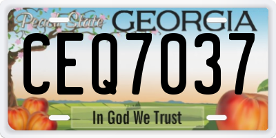 GA license plate CEQ7037