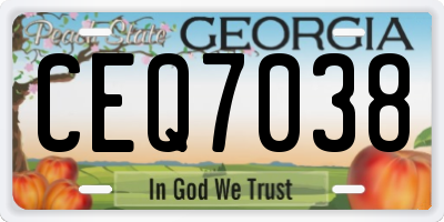 GA license plate CEQ7038
