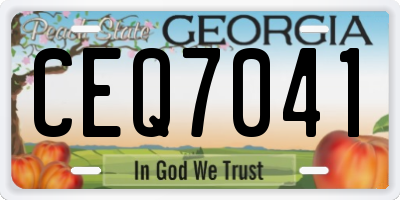 GA license plate CEQ7041