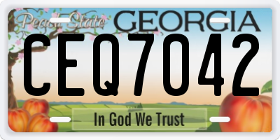 GA license plate CEQ7042