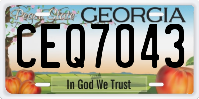 GA license plate CEQ7043