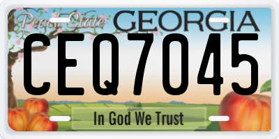 GA license plate CEQ7045