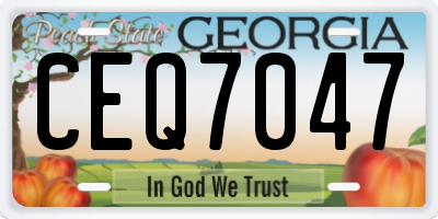 GA license plate CEQ7047