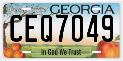 GA license plate CEQ7049