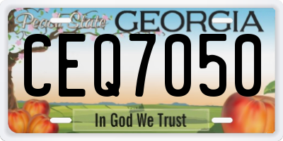 GA license plate CEQ7050