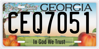 GA license plate CEQ7051