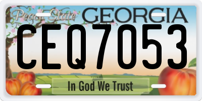 GA license plate CEQ7053