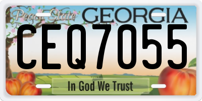 GA license plate CEQ7055