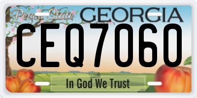 GA license plate CEQ7060