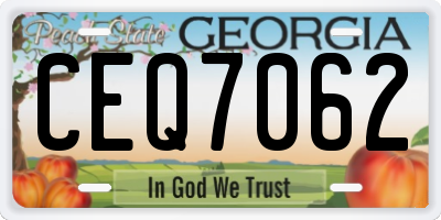 GA license plate CEQ7062