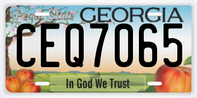 GA license plate CEQ7065