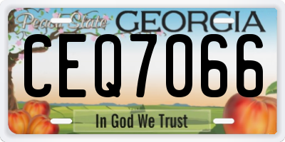 GA license plate CEQ7066