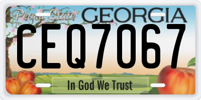 GA license plate CEQ7067