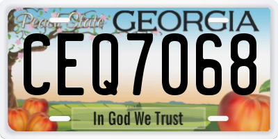 GA license plate CEQ7068