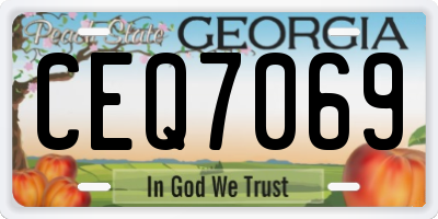 GA license plate CEQ7069