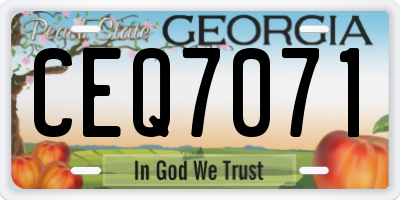 GA license plate CEQ7071