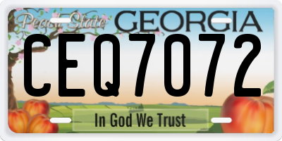 GA license plate CEQ7072