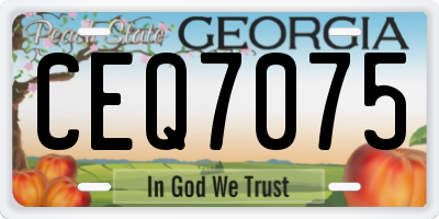 GA license plate CEQ7075
