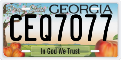 GA license plate CEQ7077