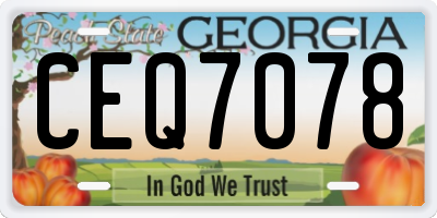 GA license plate CEQ7078