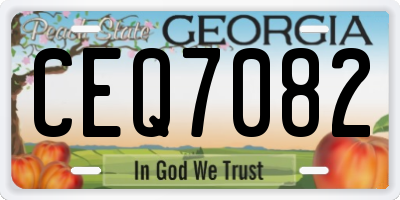 GA license plate CEQ7082