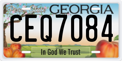 GA license plate CEQ7084